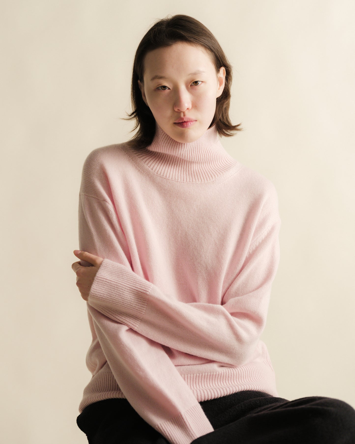 Maxi High Neck Sweater in Pure Cashmere