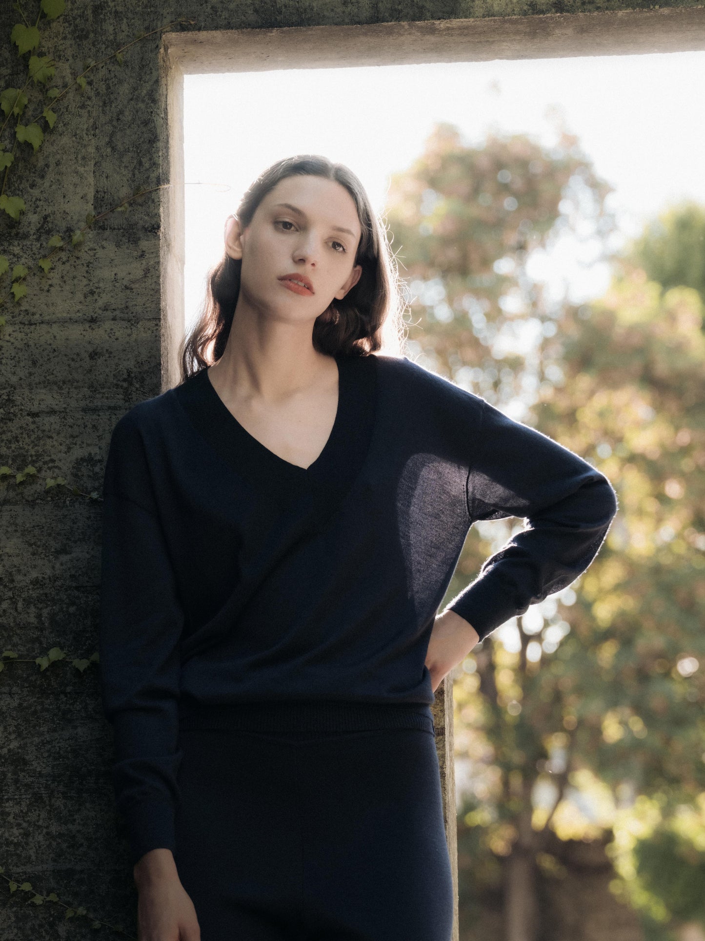 Merino & Silk V Neck Sweater