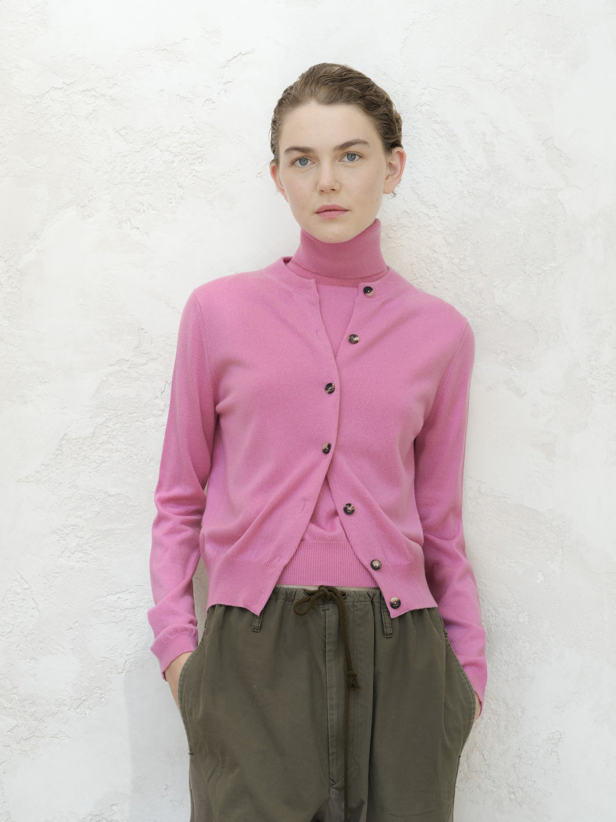 Pure Cashmere Short Sleeve Turtleneck