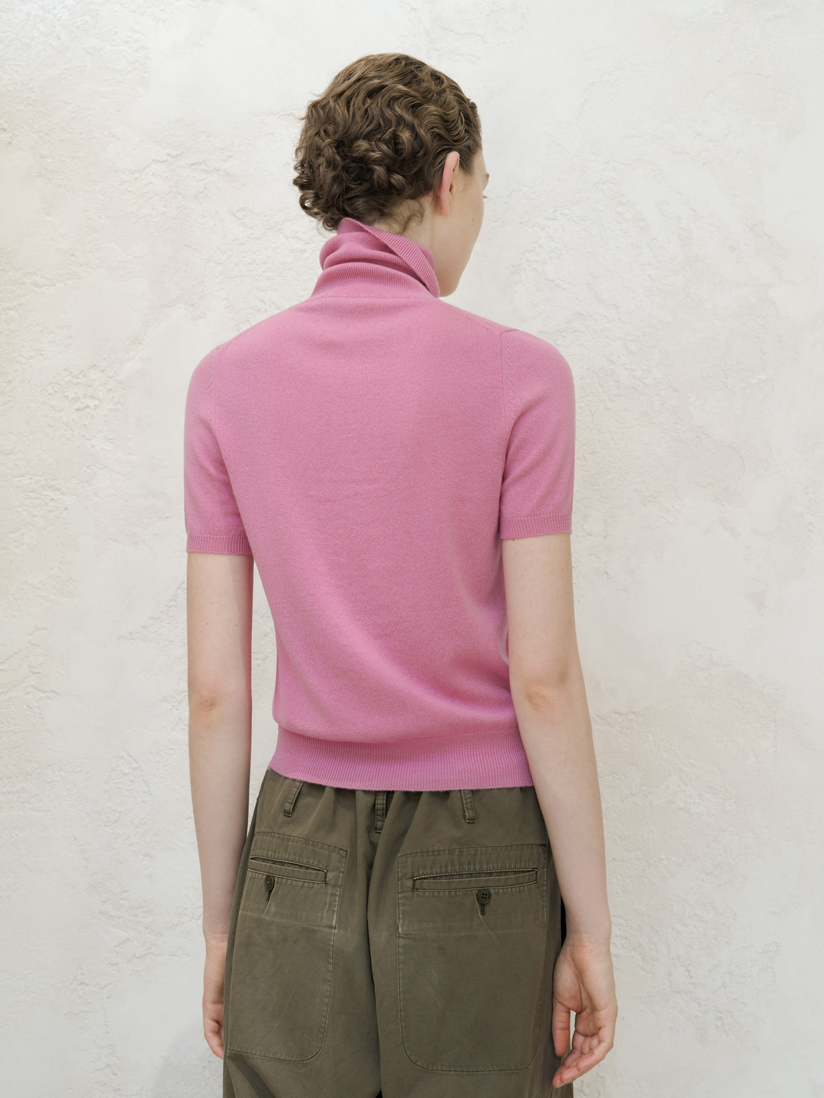 Pure Cashmere Short Sleeve Turtleneck