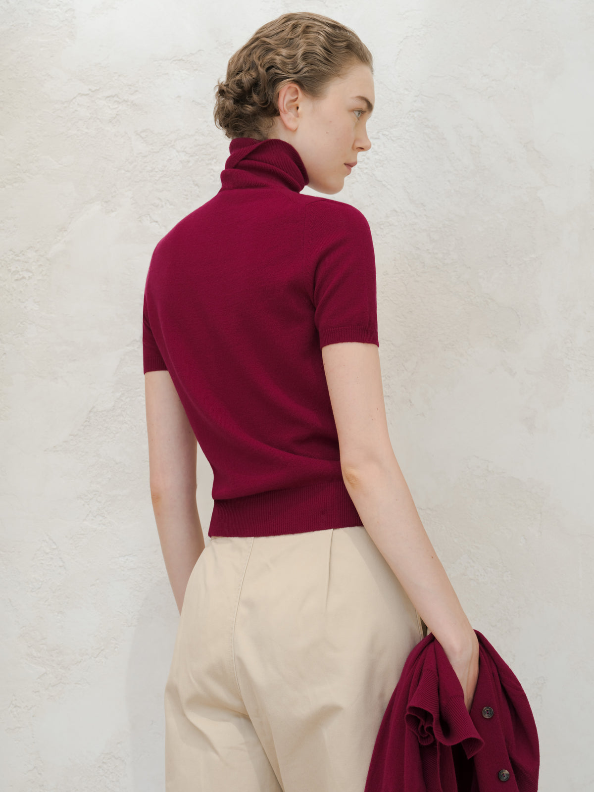 Pure Cashmere Short Sleeve Turtleneck