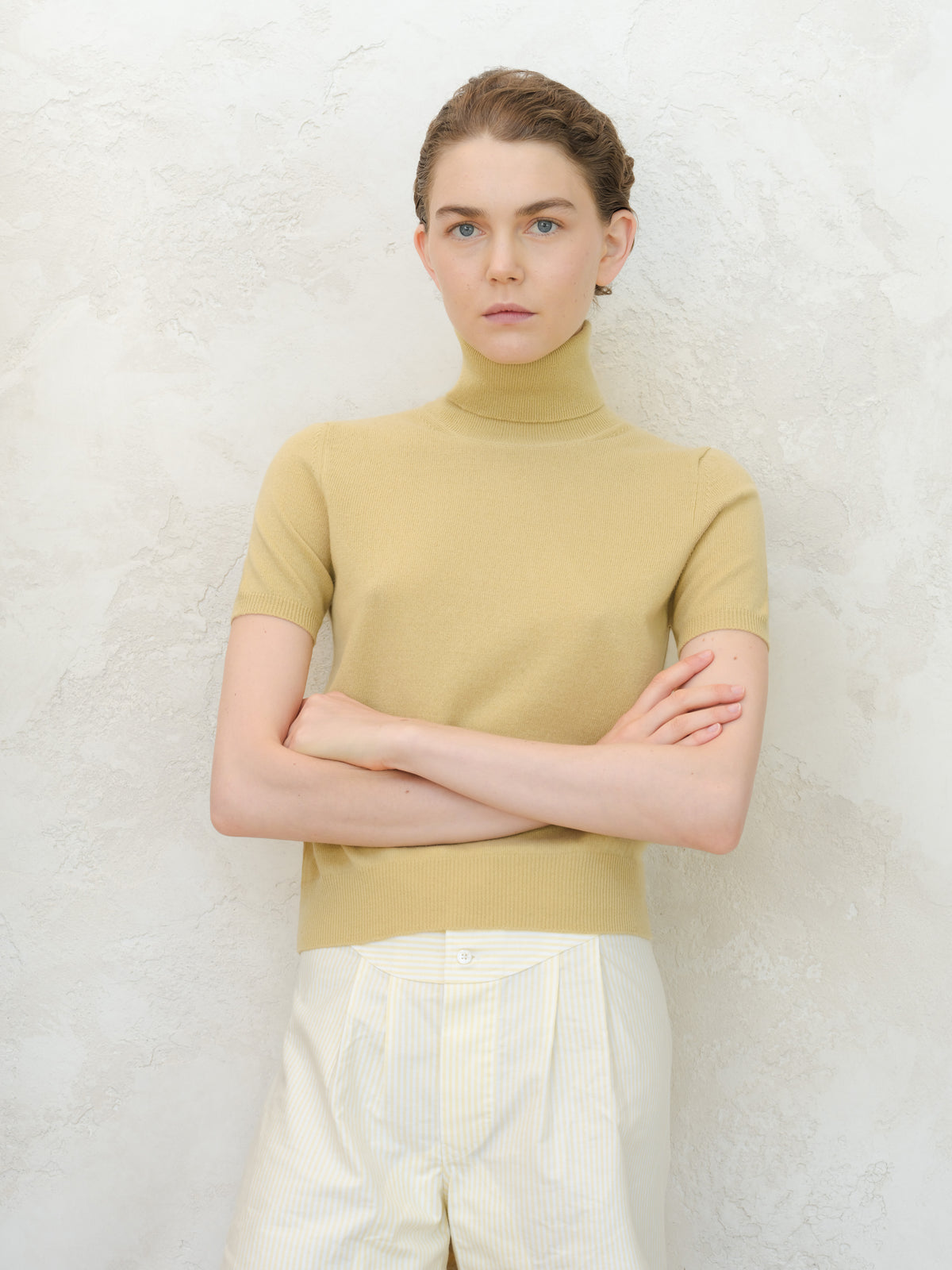 Pure Cashmere Short Sleeve Turtleneck