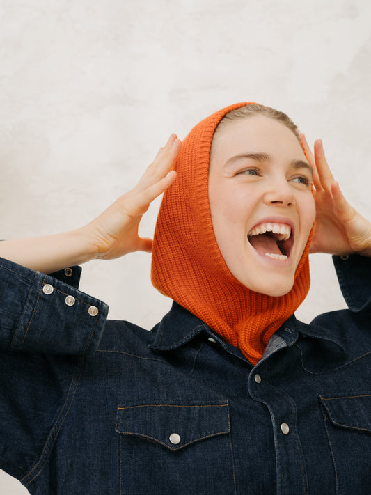 Cashmere Mix Ribbed Balaclava