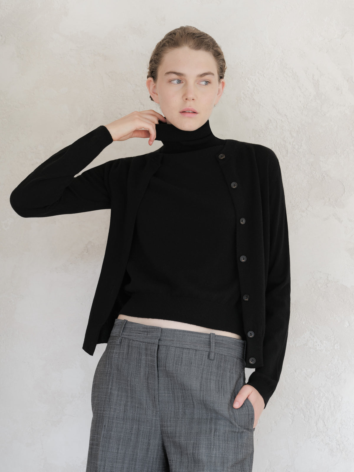 Pure Cashmere Short Sleeve Turtleneck