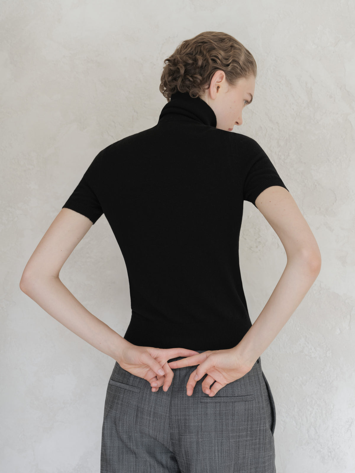 Pure Cashmere Short Sleeve Turtleneck