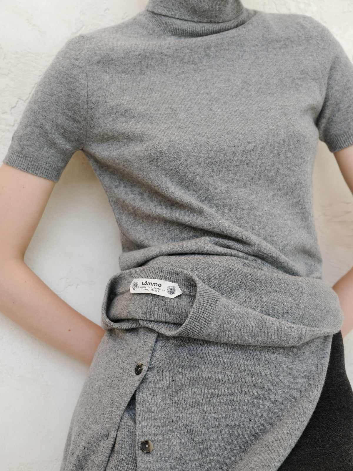 Pure Cashmere Short Sleeve Turtleneck
