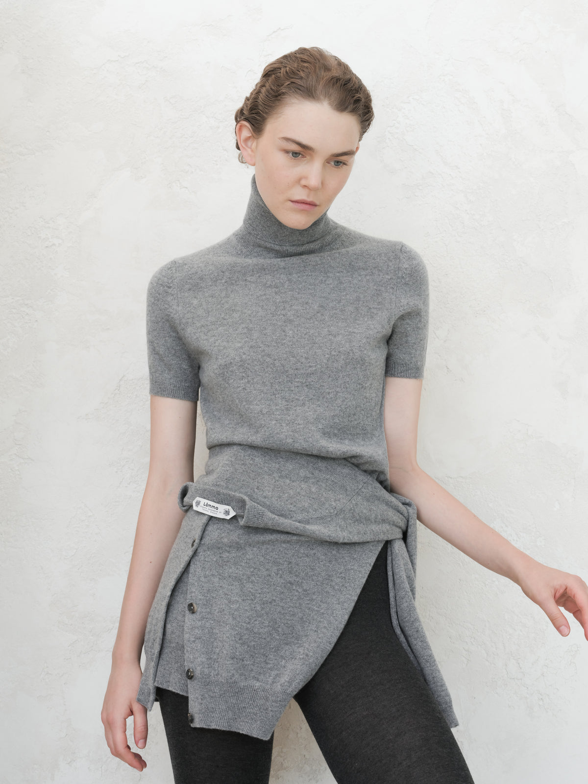 Pure Cashmere Short Sleeve Turtleneck