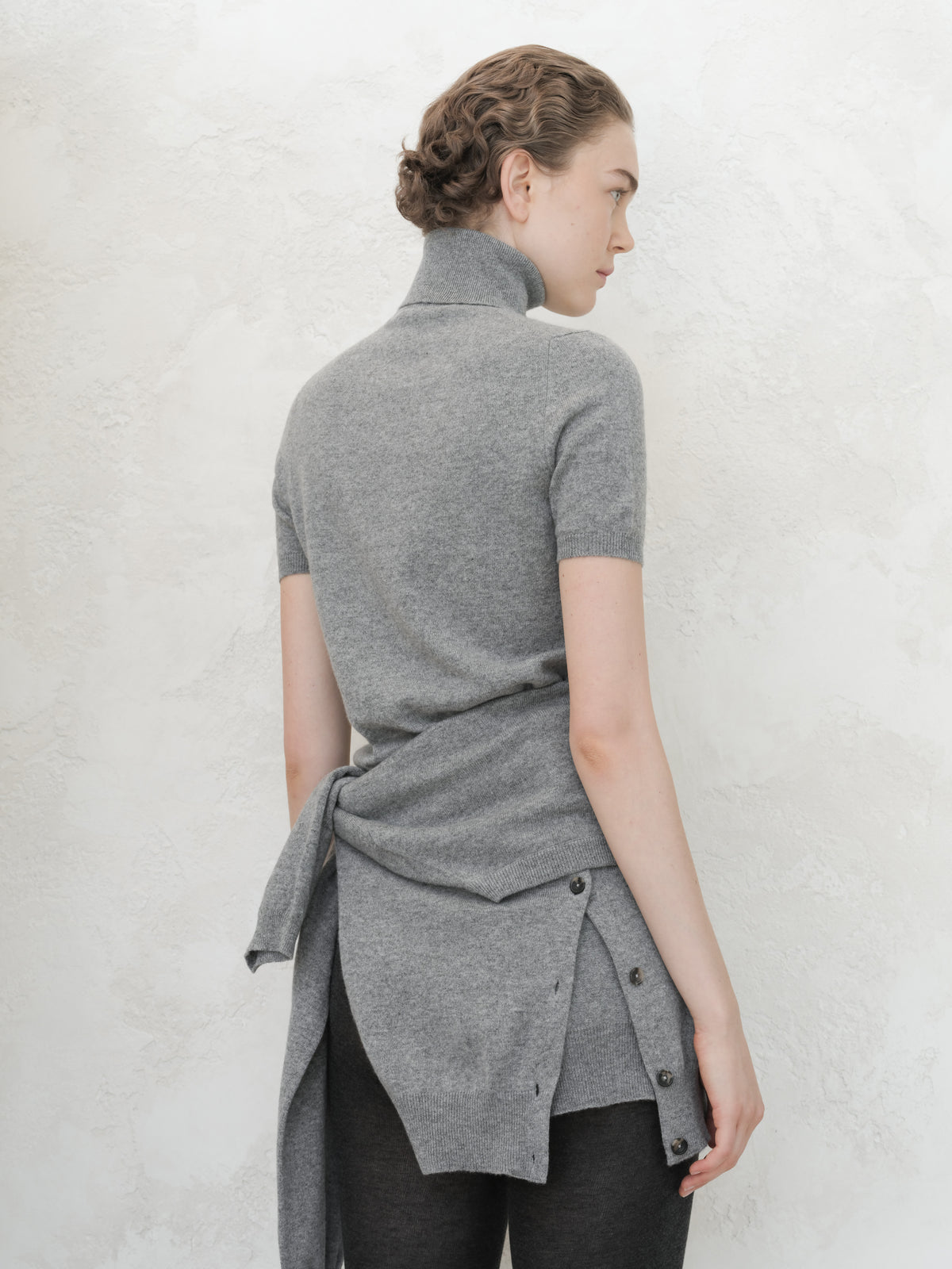Pure Cashmere Short Sleeve Turtleneck