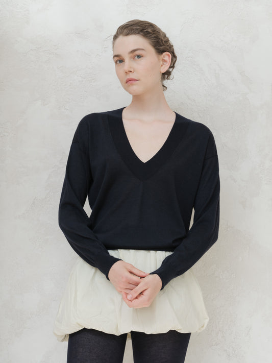 Merino & Silk V-Neck Sweater