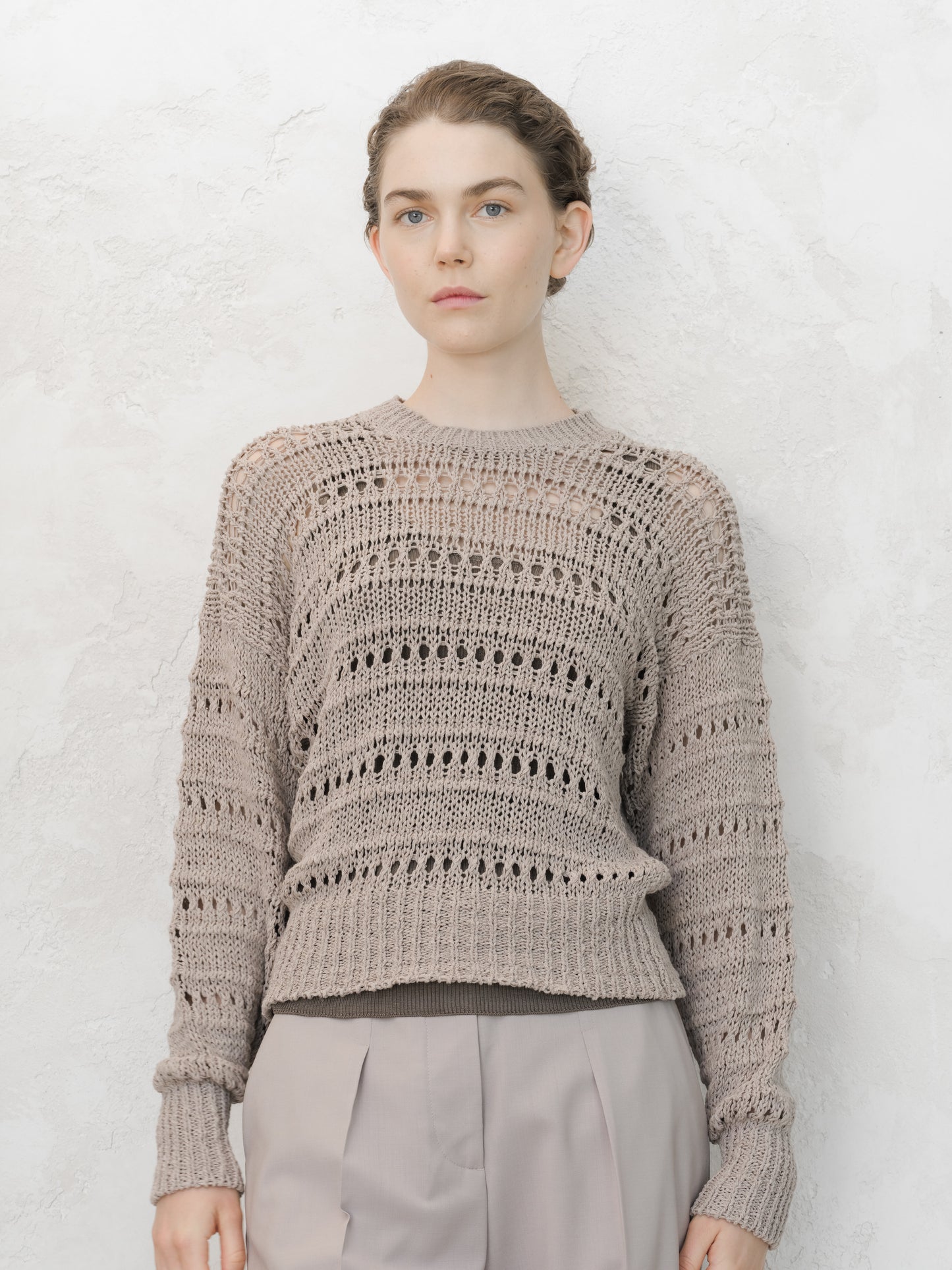Cotton Crochet Crewneck