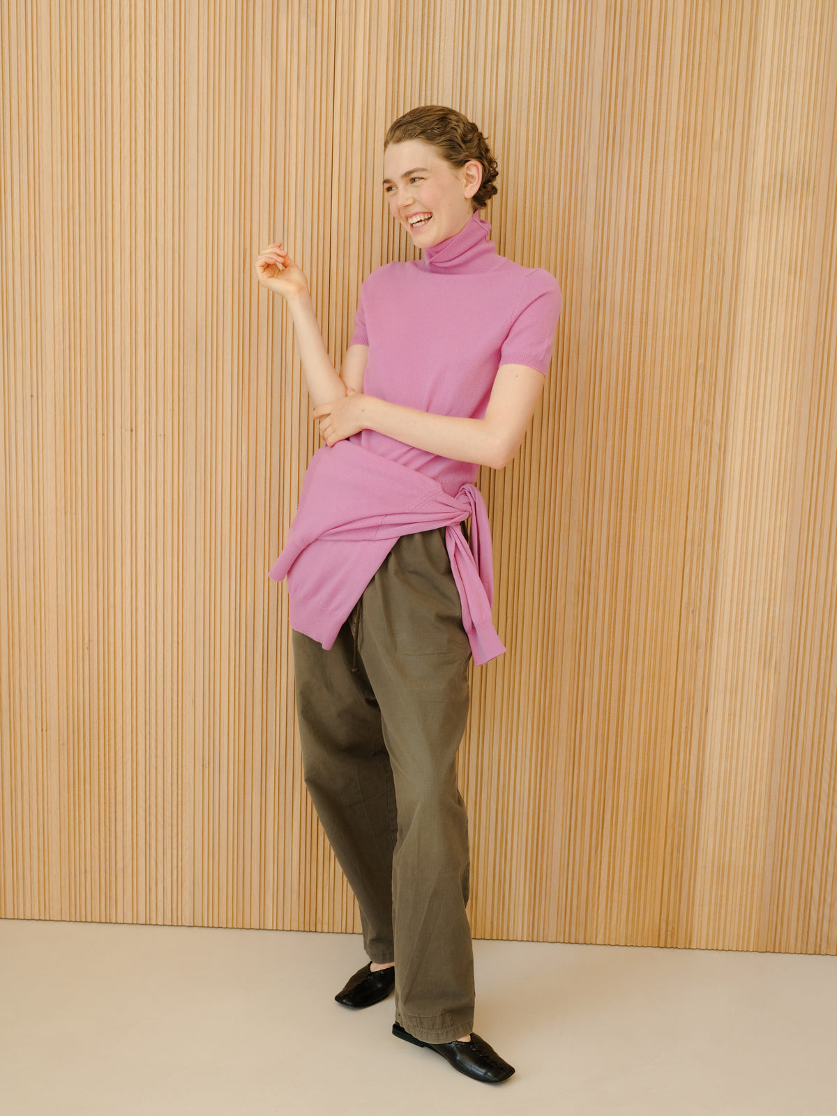 Pure Cashmere Short Sleeve Turtleneck