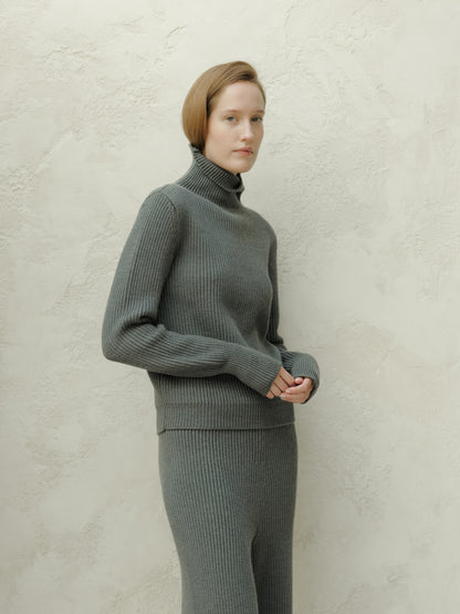 Extrafine Fine Merino Wool High Neck Sweater