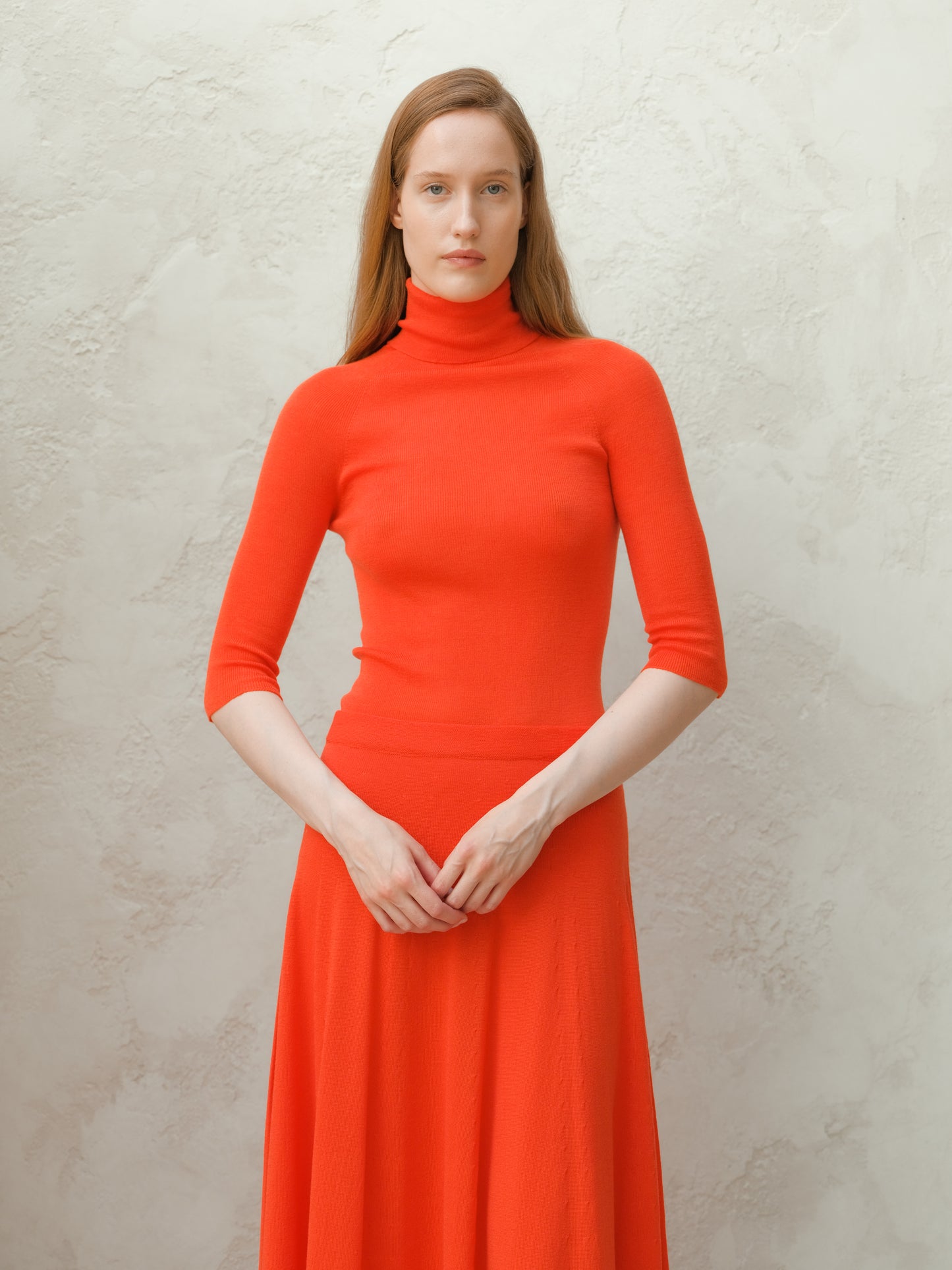 Extra Fine Merino Ribbed 3/4 Turtleneck (3D-Knit)