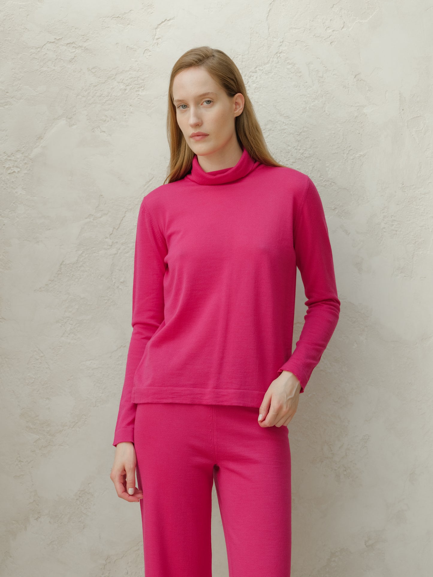 Extra Fine Merino Wool Turtleneck with Flared Sleeve