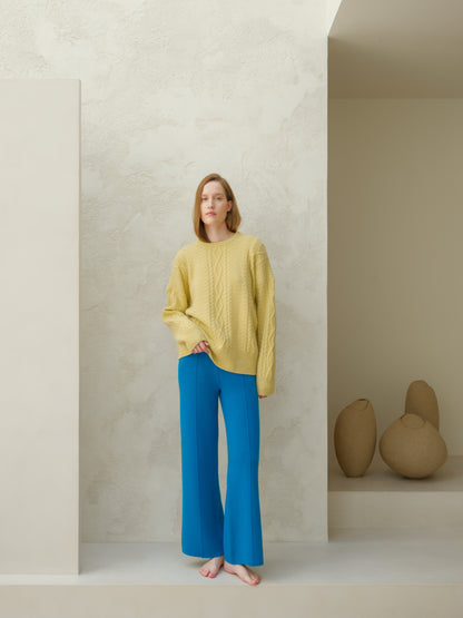 Cashmere Mix Wide Legged Trousers