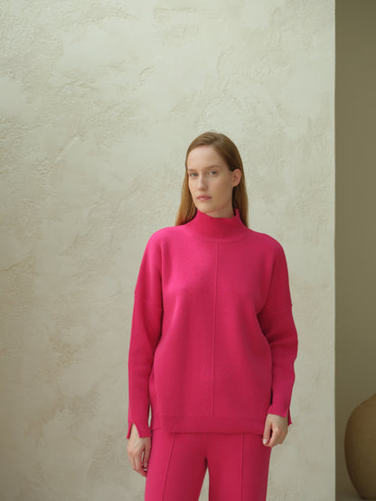 Cashmere Mix Wide Turtleneck Sweater