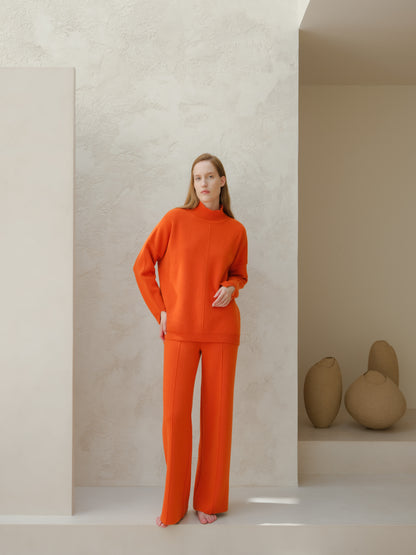 Cashmere Mix Wide Legged Trousers