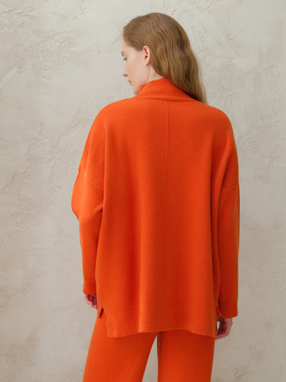 Cashmere Mix Wide Turtleneck Sweater