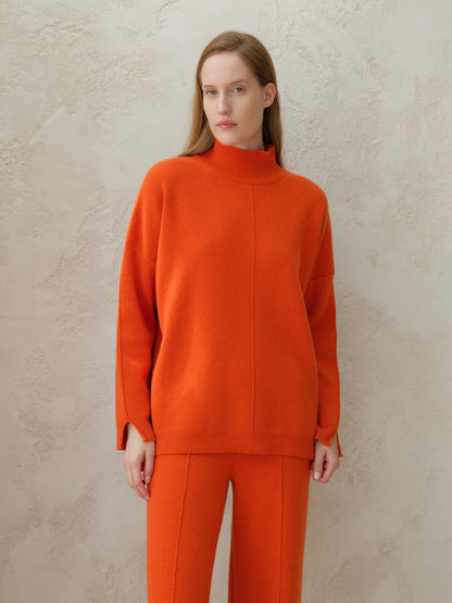 Cashmere Mix Wide Turtleneck Sweater