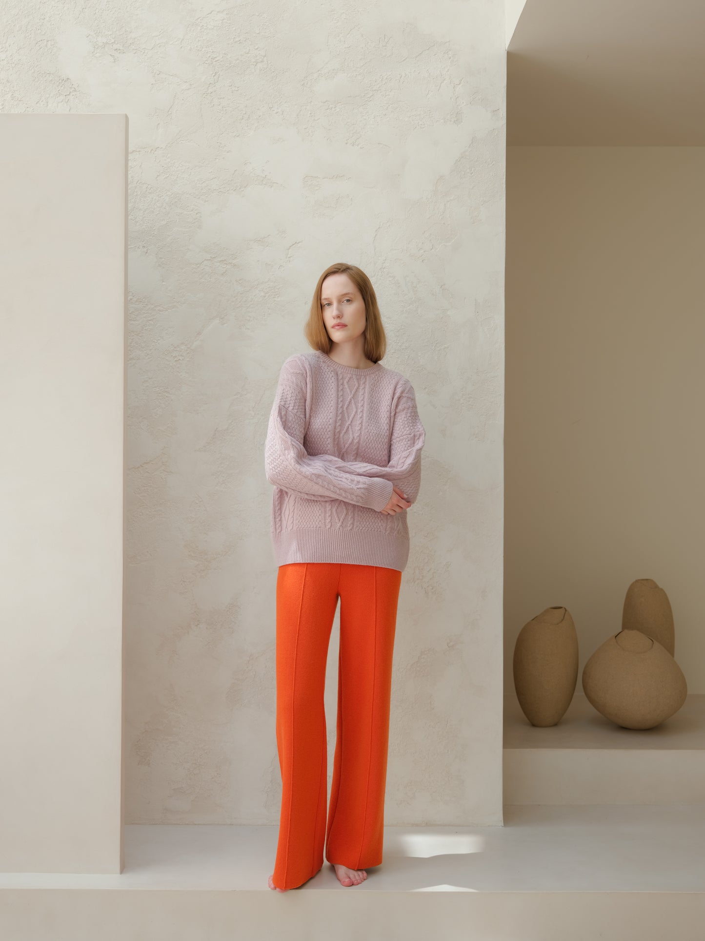 Cashmere Mix Wide Legged Trousers