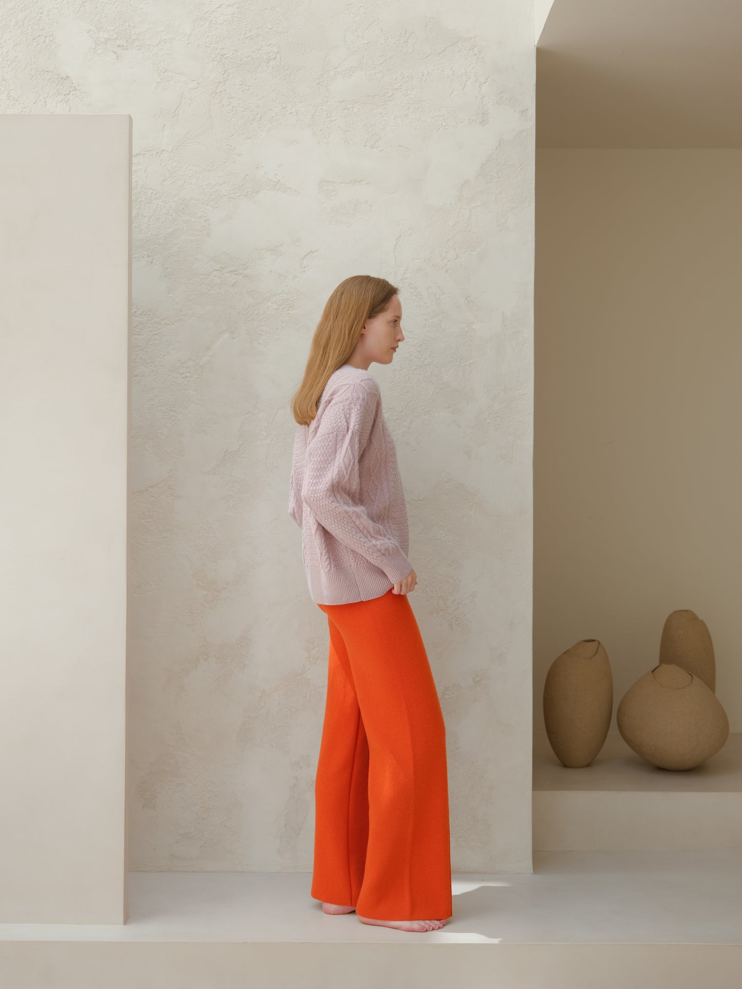 Cashmere Mix Wide Legged Trousers