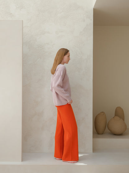 Cashmere Mix Wide Legged Trousers