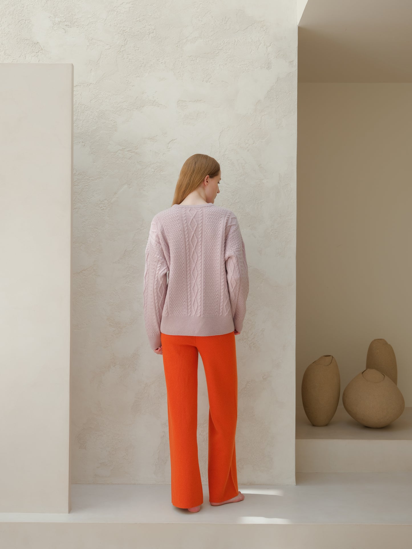 Cashmere Mix Wide Legged Trousers