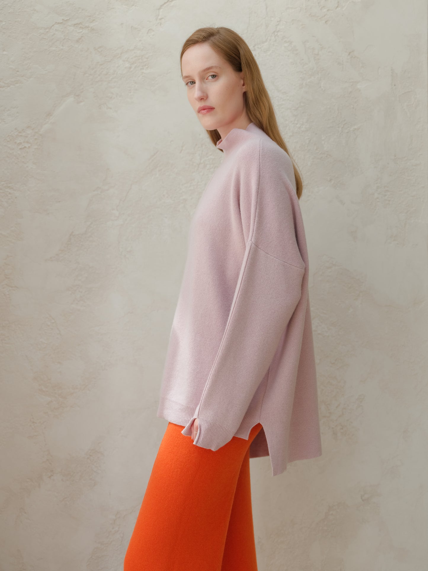 Cashmere Mix Wide Turtleneck Sweater