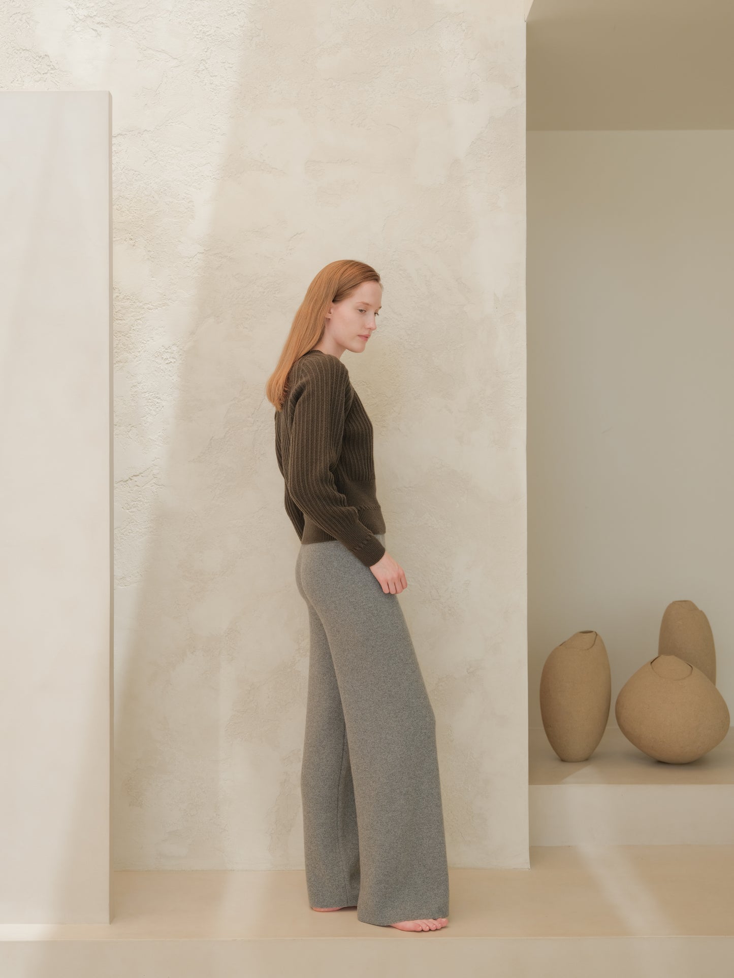 Cashmere Mix Wide Legged Trousers