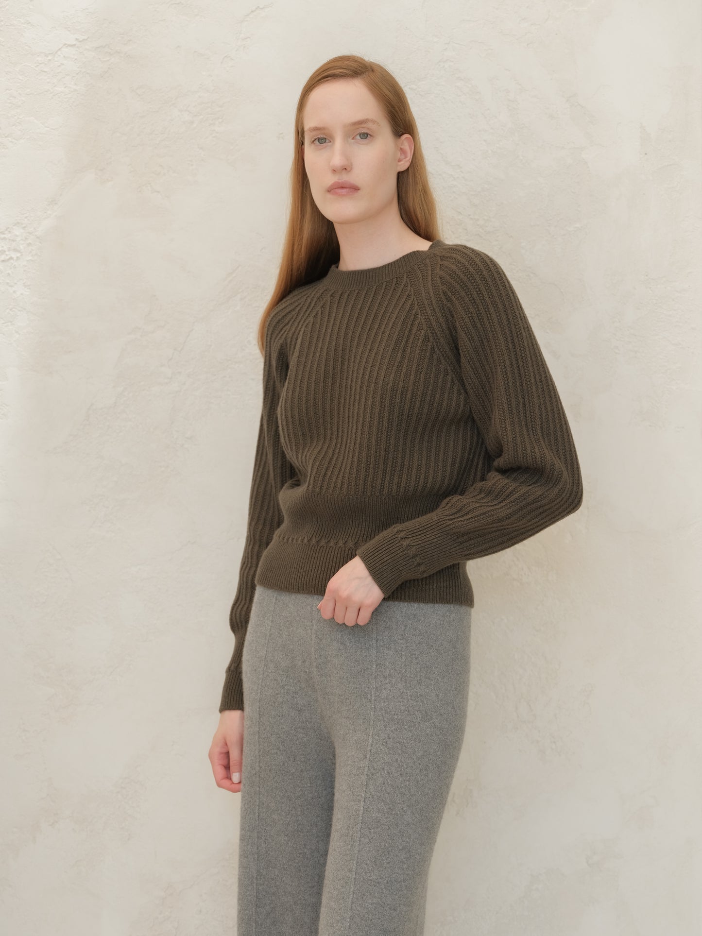 Cashmere Mix Crewneck Raglan Sweater