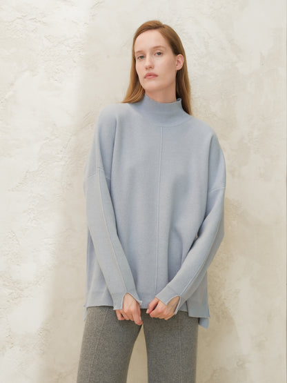 Cashmere Mix Wide Turtleneck Sweater