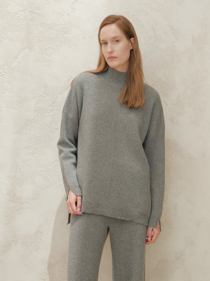 Cashmere Mix Wide Turtleneck Sweater