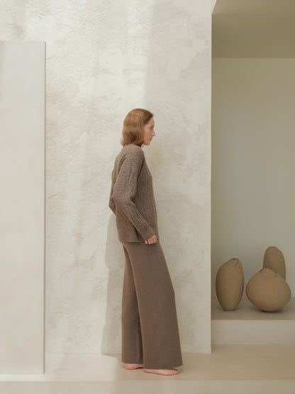 Cashmere Mix Wide Legged Trousers