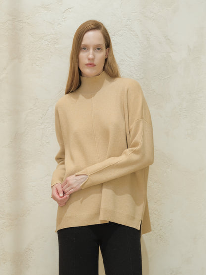 Cashmere Mix Wide Turtleneck Sweater