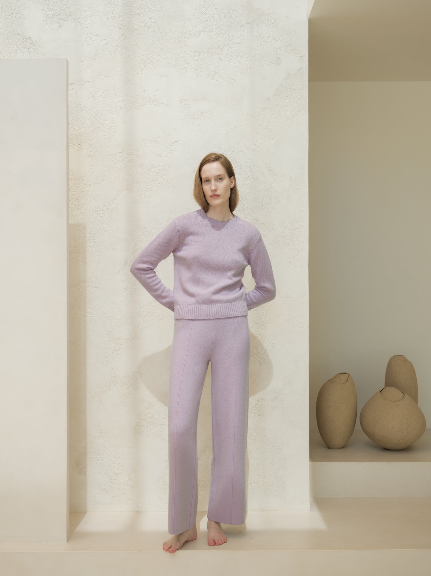 Cashmere Mix Wide Legged Trousers