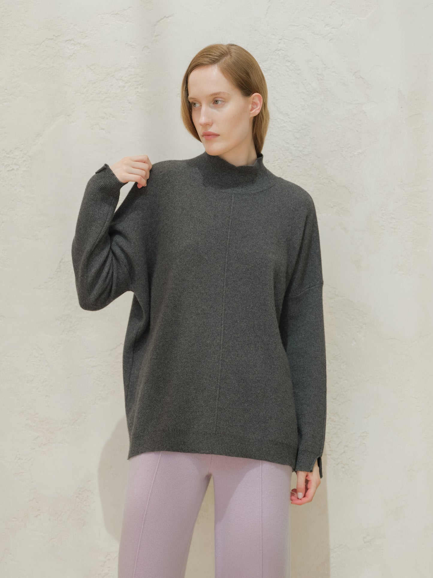 Cashmere Mix Wide Turtleneck Sweater