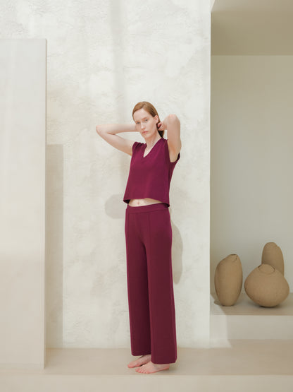 Cashmere Mix Wide Legged Trousers