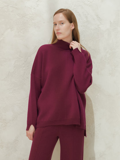 Cashmere Mix Wide Turtleneck Sweater