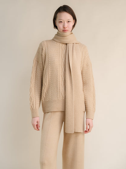 Cashmere Mix Ribbed Scarf