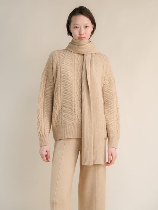 Cashmere Mix Ribbed Scarf