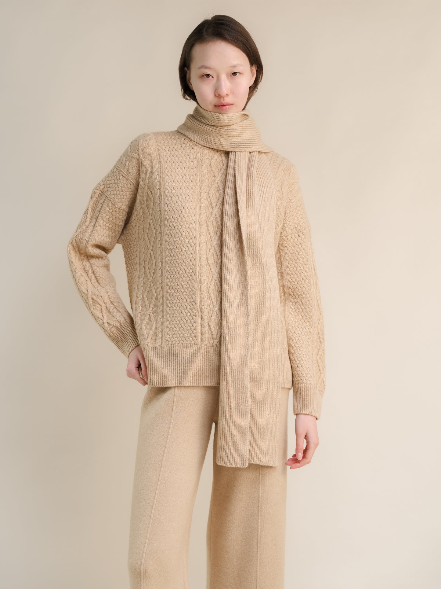 Cashmere Mix Ribbed Scarf