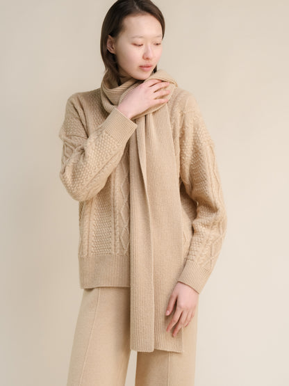Cashmere Mix Ribbed Scarf