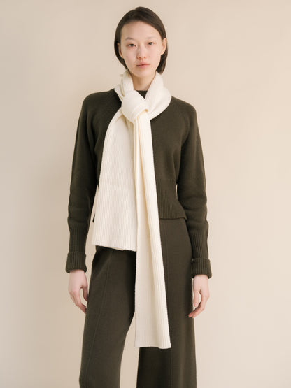 Cashmere Mix Ribbed Scarf
