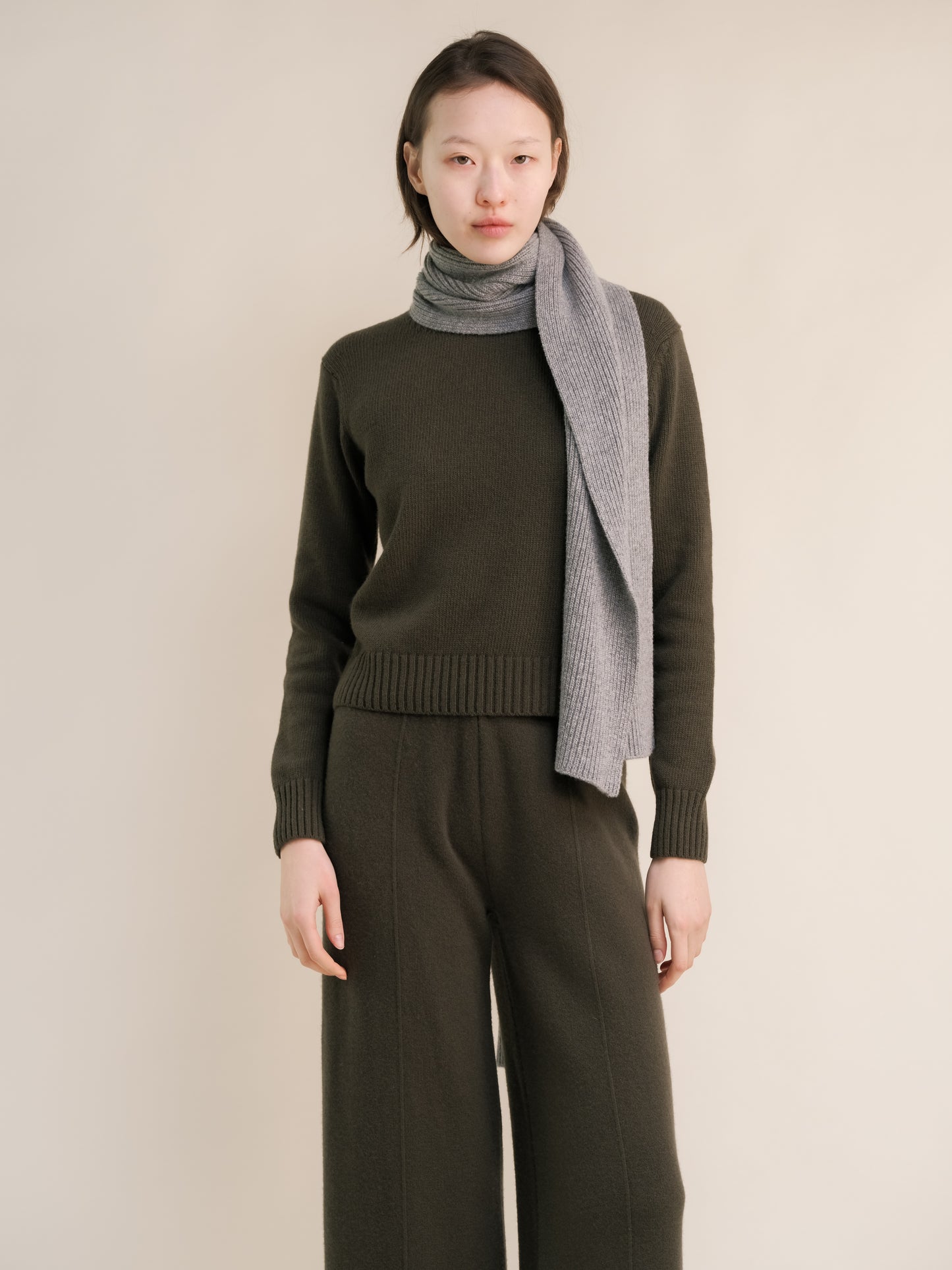 Cashmere Mix Ribbed Scarf