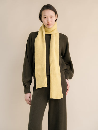 Cashmere Mix Ribbed Scarf