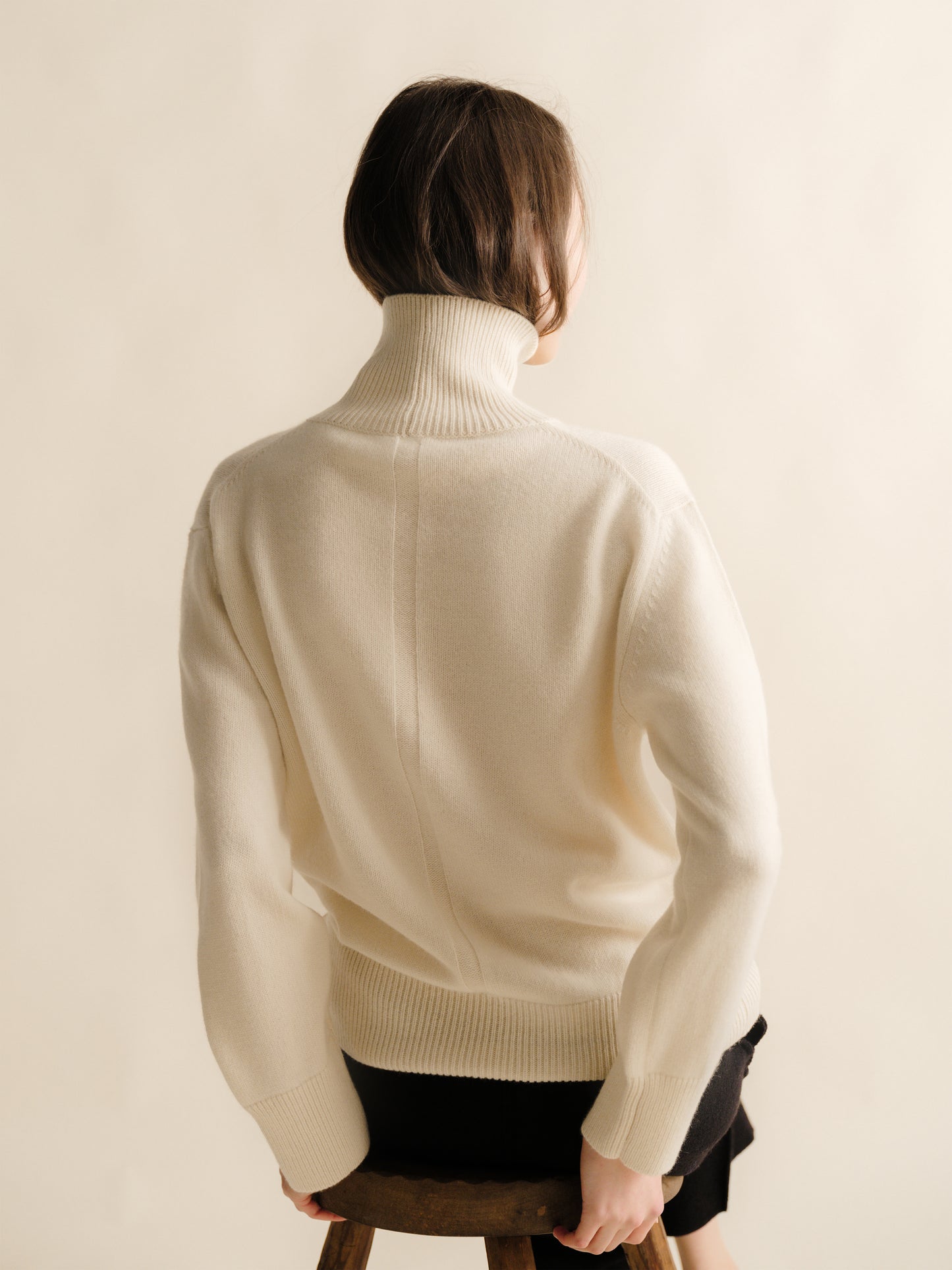Maxi High Neck Sweater in Pure Cashmere
