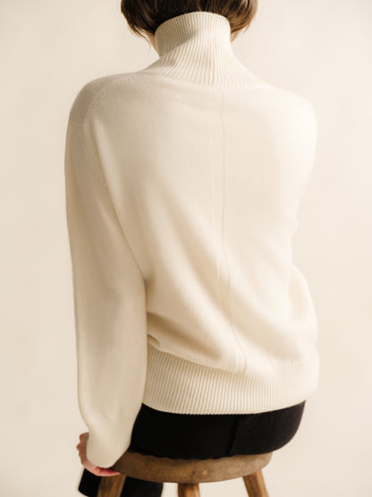 Maxi High Neck Sweater in Pure Cashmere