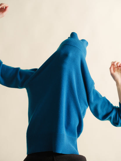 Maxi High Neck Sweater in Pure Cashmere