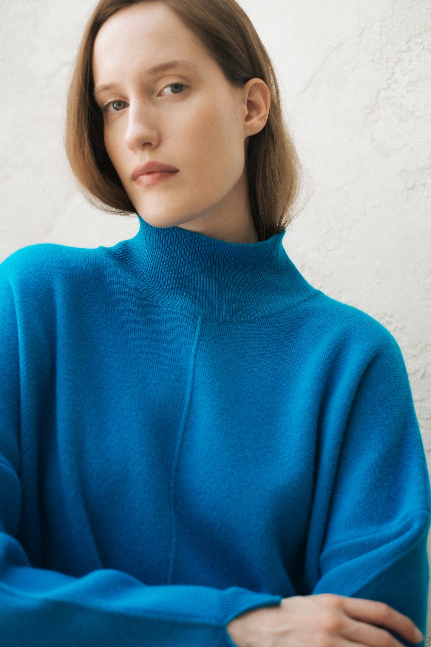 Cashmere Mix Wide Turtleneck Sweater