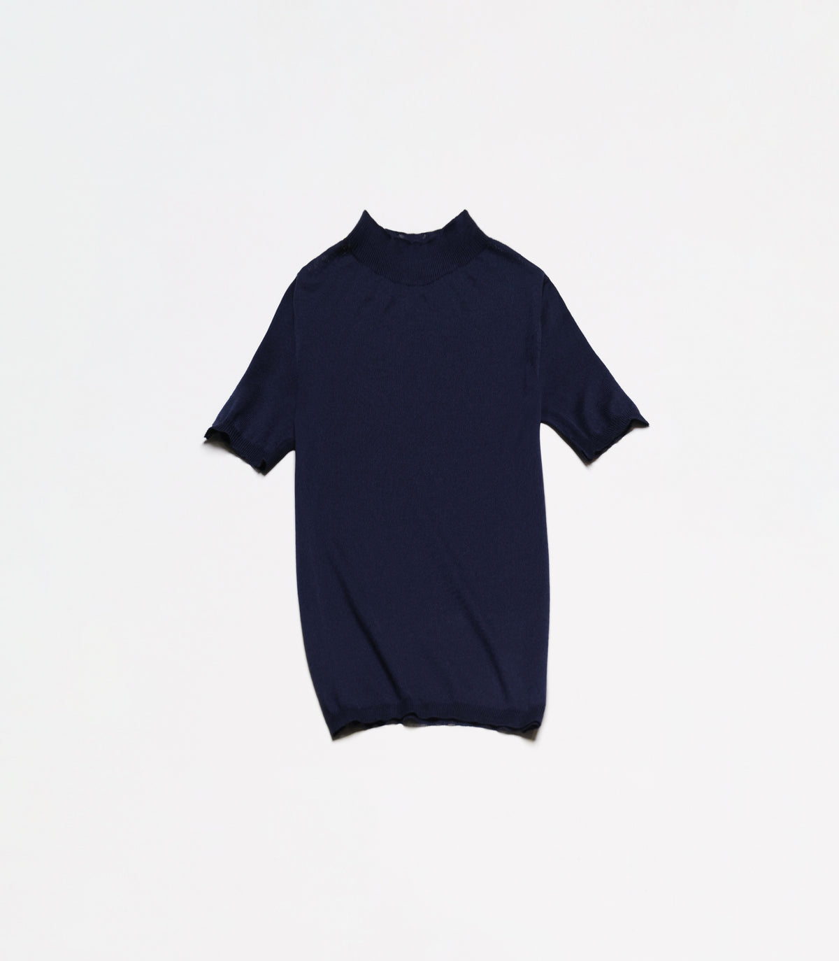 Extra Fine Merino 3/4 Mock Neck in Navy – Lèmme, made in Italy